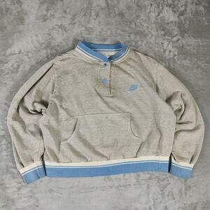 VTG 80s Nike Sportswear cropped 1/4 snap retro sportswear sweatshirt womens L